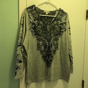 Dress barn. Light sweater 2x gray and black